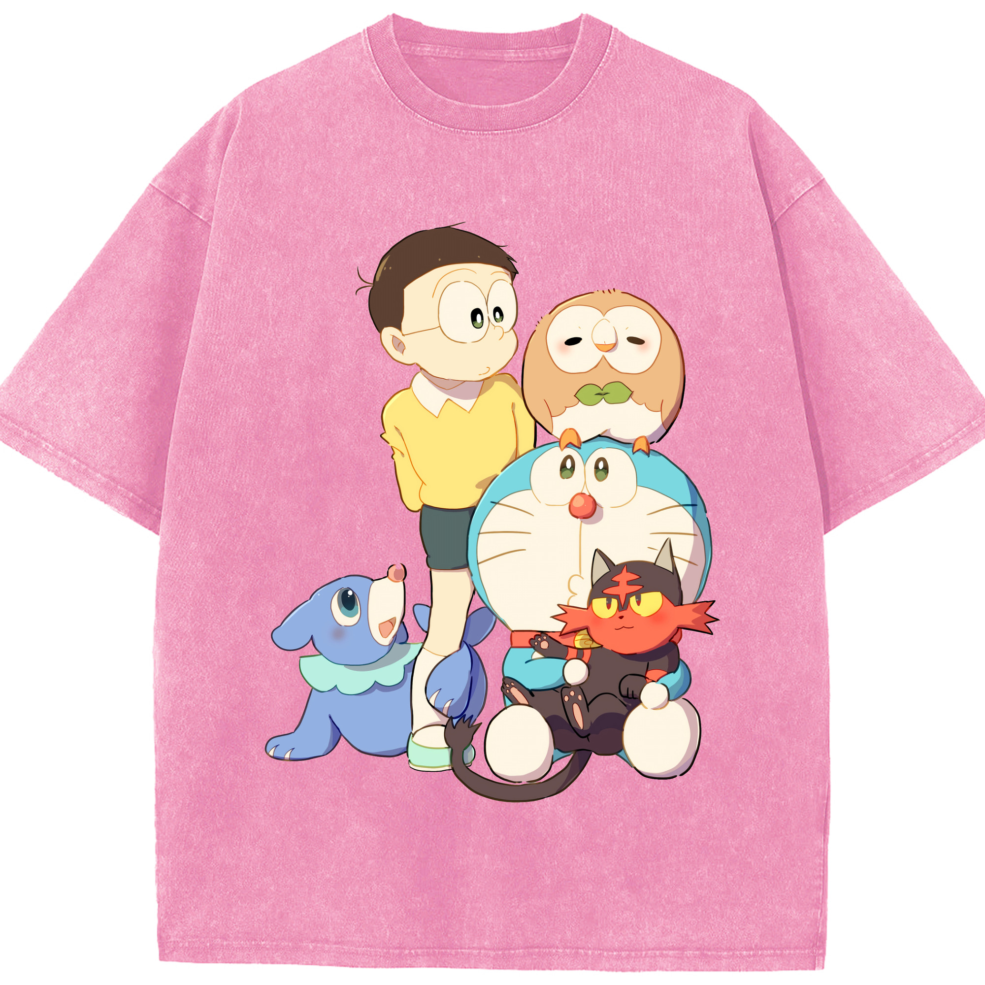 （画像用） ドラえもん Doraemon 綿100% ヴィンテージ風 半袖Tシャツ（フロントプリント）